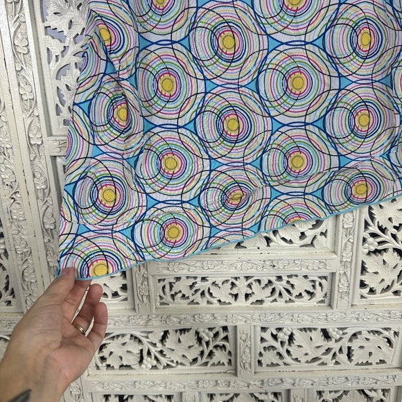 Vtg Y2K Retro Colorful Sheer Mesh Asymmetric Flowy Tank Top Sz Large - Picture 5 of 8